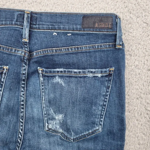 AGOLDE Denim Jeans Womens Size 30 Distressed Ripped Knee Blue Wash - Picture 6 of 12